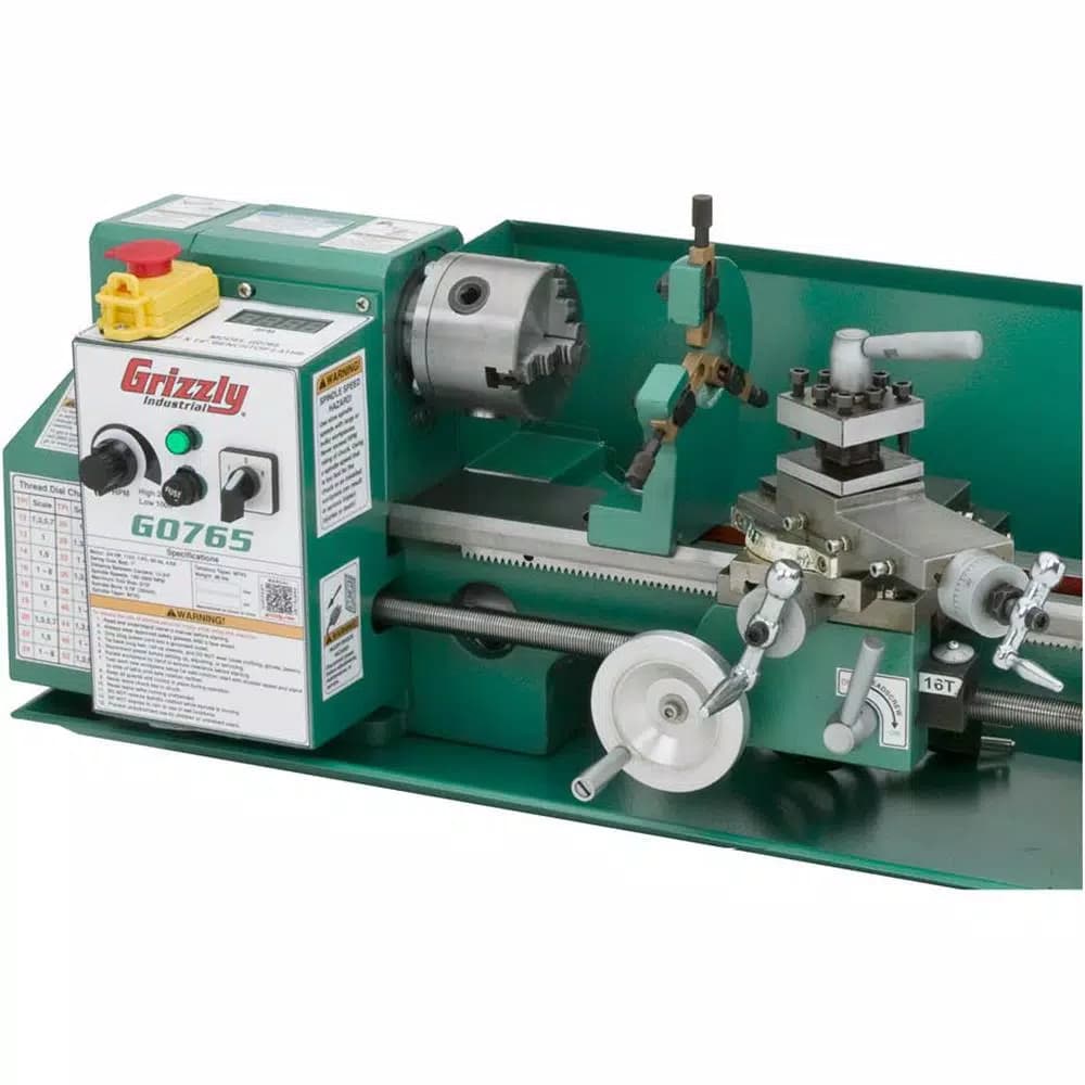 Grizzly Industrial 7 in. x 14 in. Variable-Speed Benchtop Lathe with Digital RPM Display