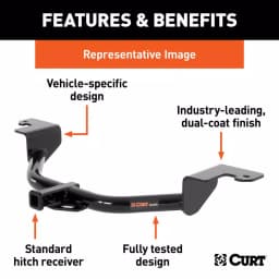 CURT Class 1 Trailer Hitch for Mazda 3, 1-1/4" Receiver, Gloss Black thumbnail 7