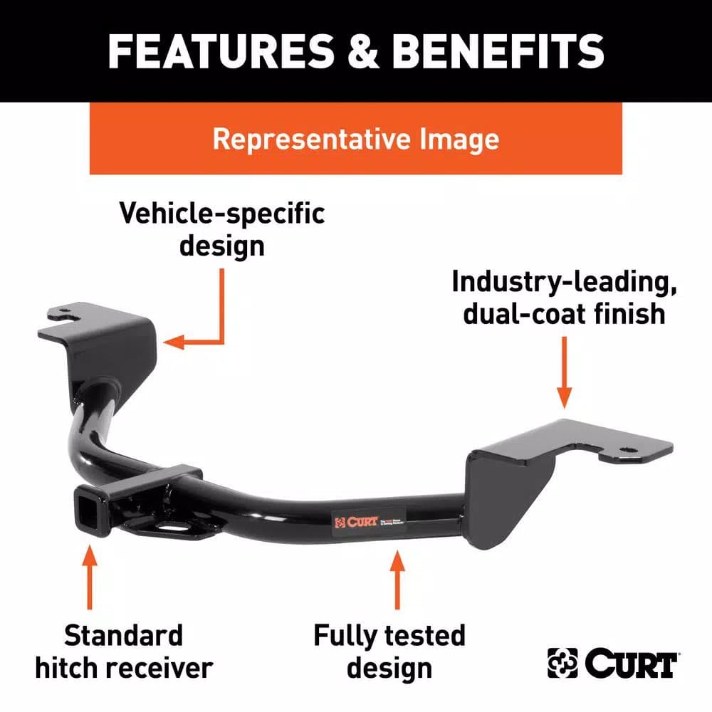 CURT Class 1 Trailer Hitch for Mazda 3, 1-1/4" Receiver, Gloss Black