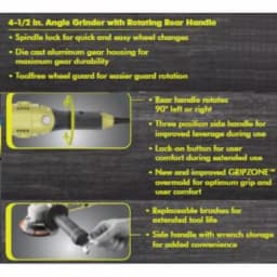 RYOBI 7.5 Amp 4.5 in. Corded Angle Grinder with GRIPZONE Technology thumbnail 7