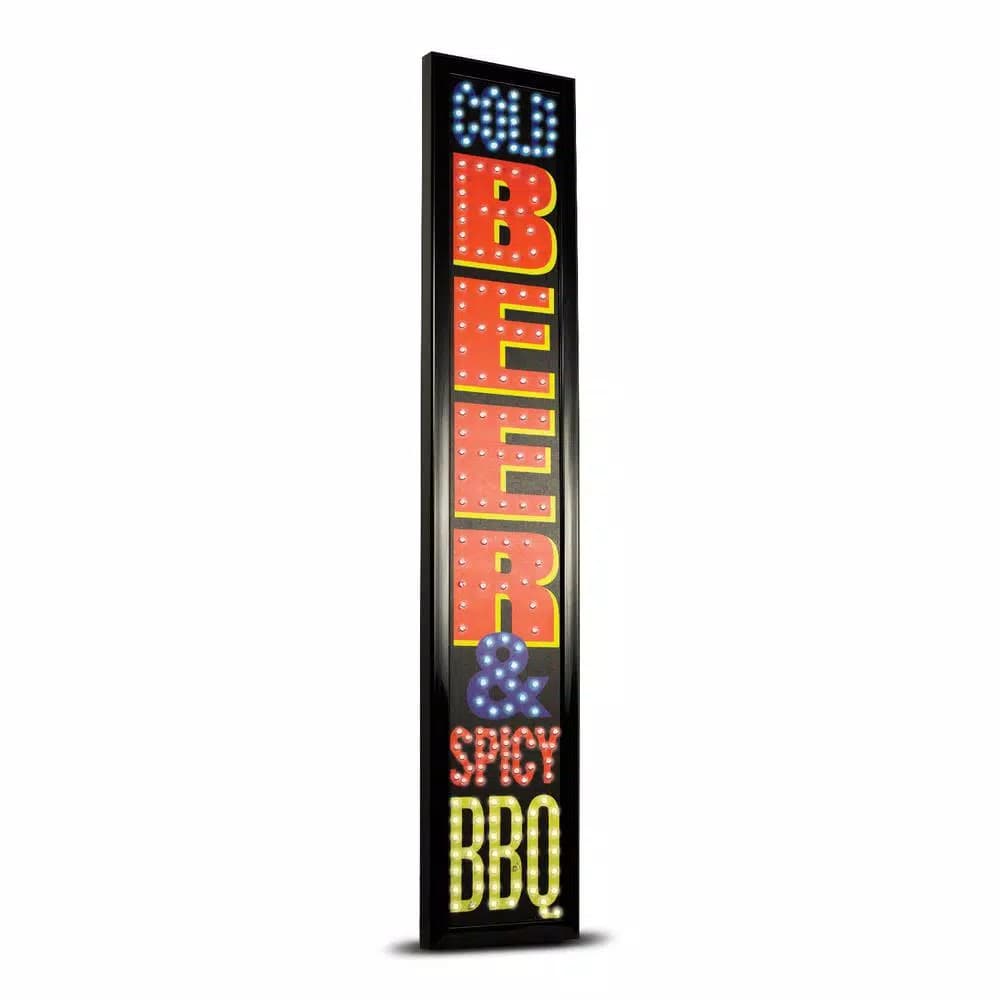 Crystal Art Gallery Cold Beer & Spicy BBQ LED Framed Marquee Sign