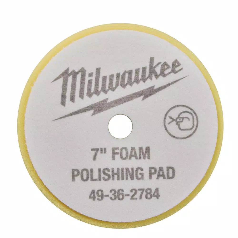 Milwaukee 7 in. Yellow Foam Polishing Pad for Car Paint