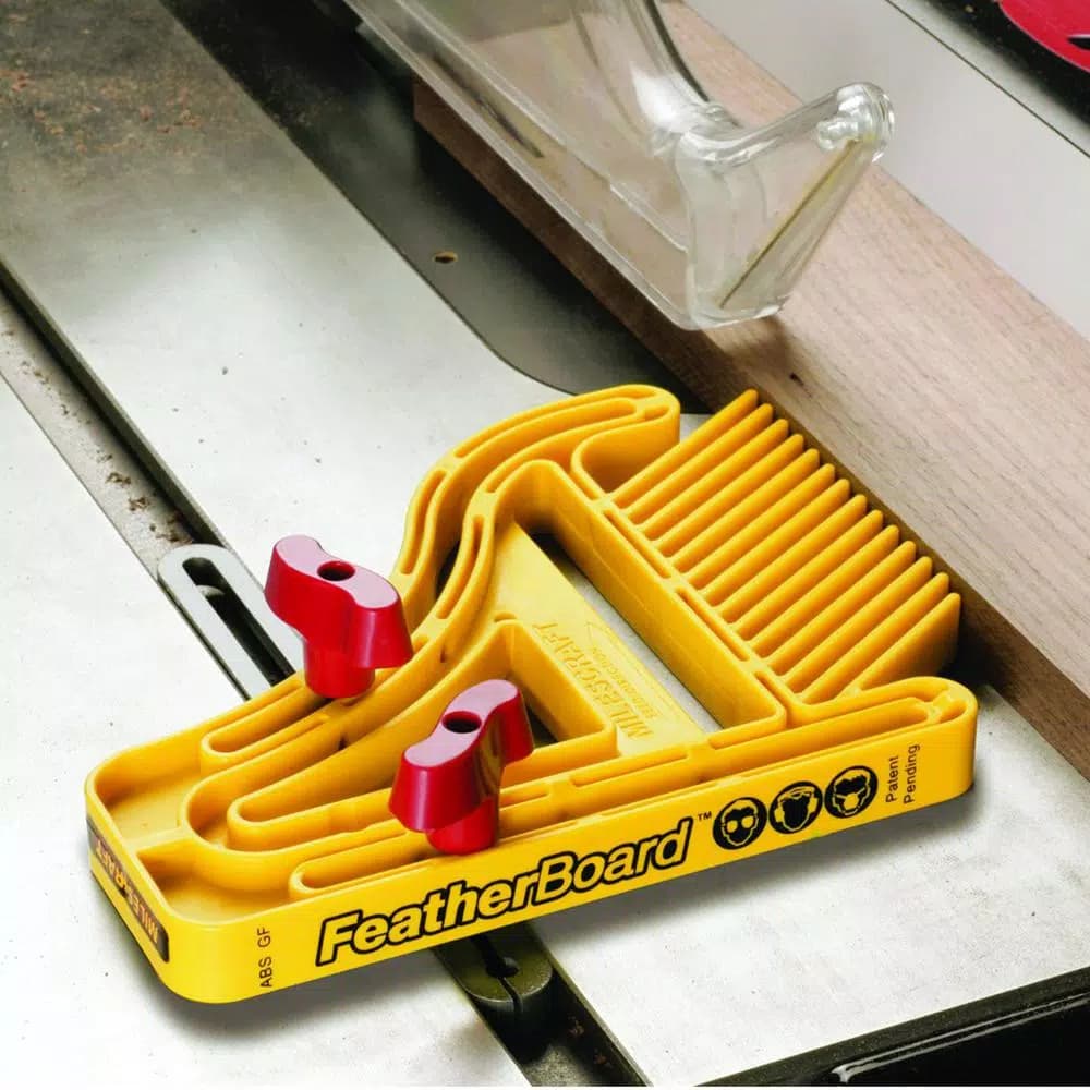 Milescraft Feather Board for Router Tables and Table Saws with Miter Bars and T-Slot Bolts