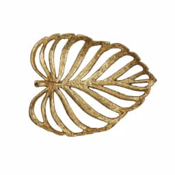3R Studios Gold Leaf Cast Iron Decorative Tray - Modern Metal Home Decor thumbnail 1