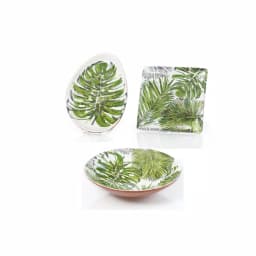 Abigails Palmetto Hand-Painted White Ceramic Square Serving Platter, 13-Inch thumbnail 2