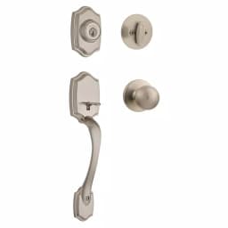 Kwikset Belleview Satin Nickel Single Cylinder Handleset with Polo Knob and SmartKey Security thumbnail 1