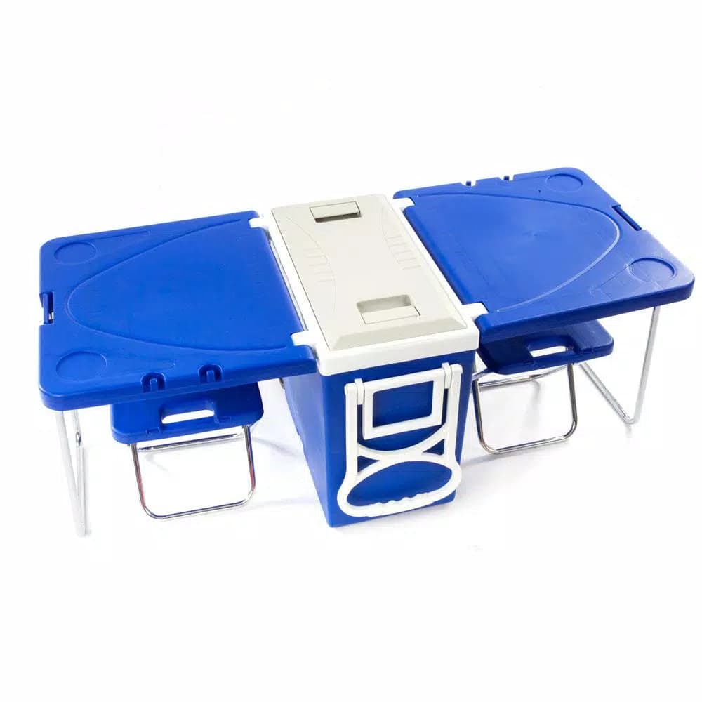 Unbranded 28L Outdoor Rolling Cooler & Foldable Picnic Storage Box - Blue