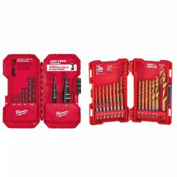 Milwaukee 33-Piece Black Oxide Step and Titanium SHOCKWAVE Drill Bit Set thumbnail 1
