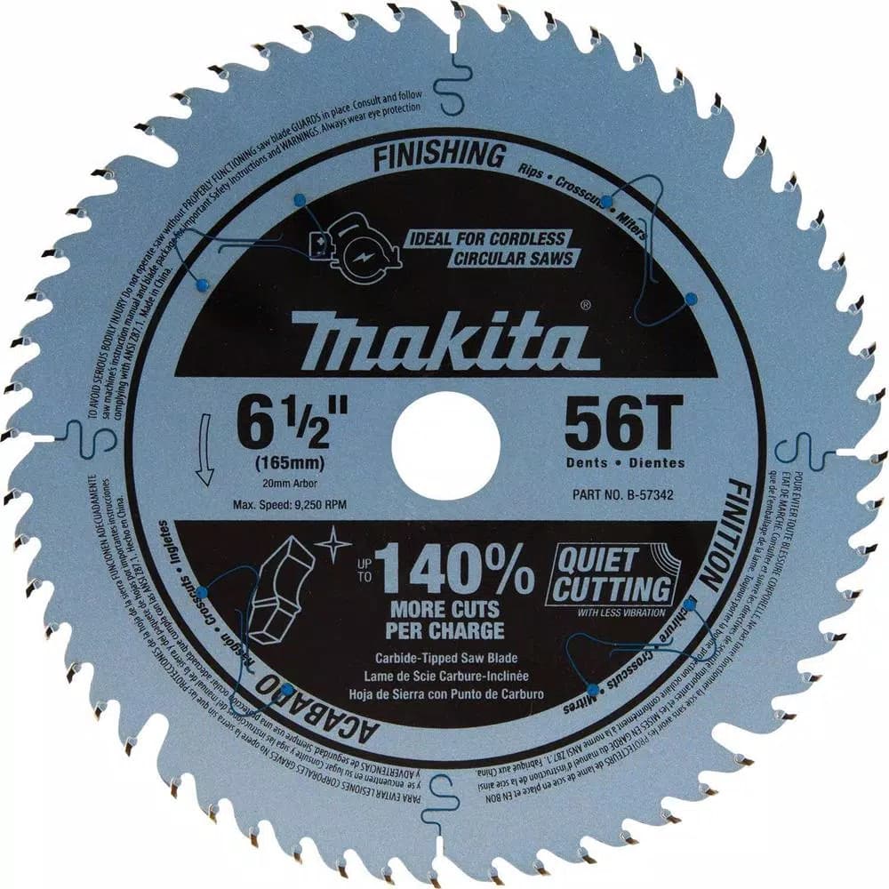 Makita 18V X2 LXT (36V) Brushless 6-1/2 in. Plunge Circular Saw with Bonus 56T Carbide Blade
