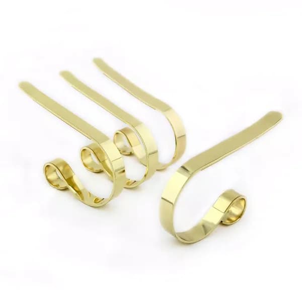 Original MantleClip MantleClip 3 in. Brass Stocking Holders, 4-Pack