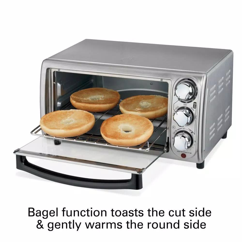 Hamilton Beach 1100-Watt 4-Slice Stainless Steel Countertop Toaster Oven