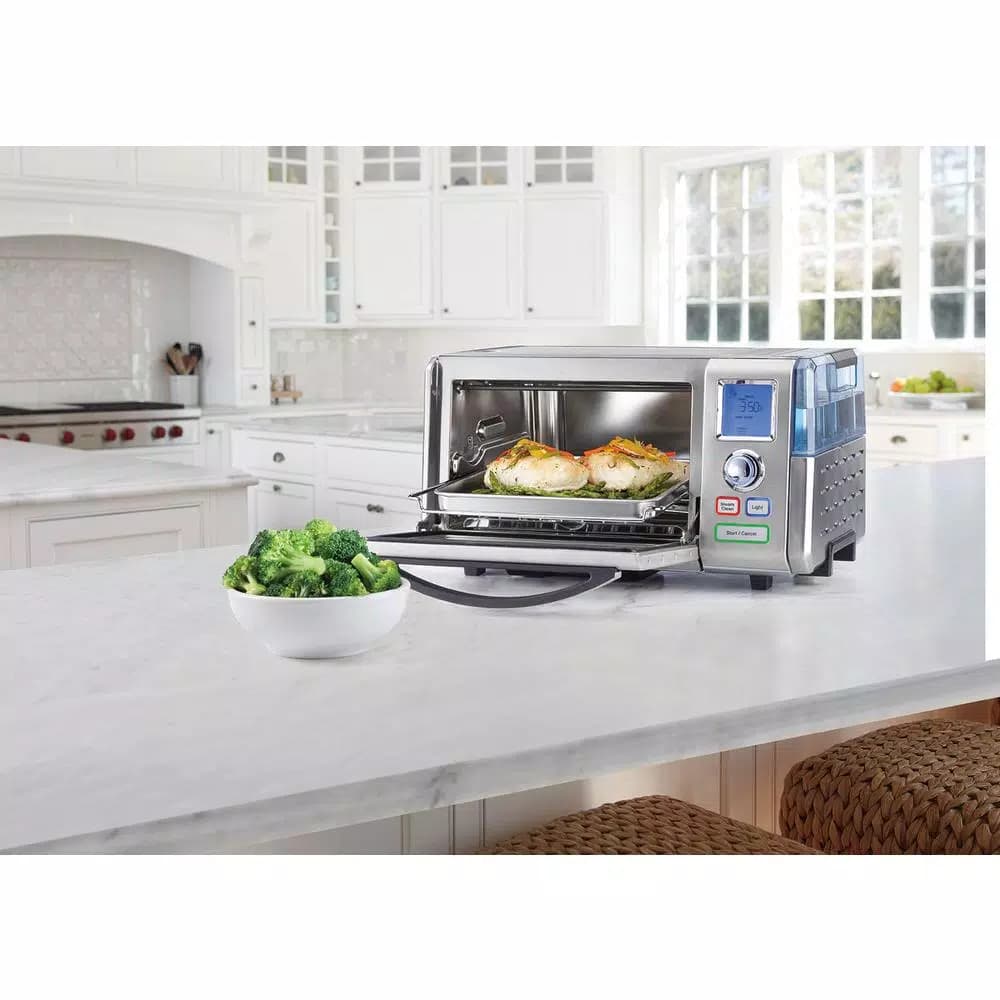 Cuisinart 1800W 6-Slice Stainless Steel Convection Toaster Oven with Steam Bake & Broil Technology