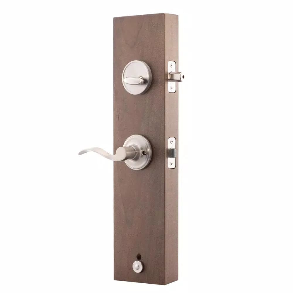 Copper Creek Colonial Handleset with Waverly Lever Trim, Satin Stainless Steel