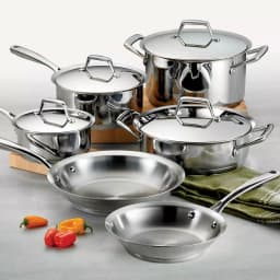 Tramontina Gourmet Prima 10-Piece Stainless Steel Cookware Set, Tri-Ply Induction Ready thumbnail 1