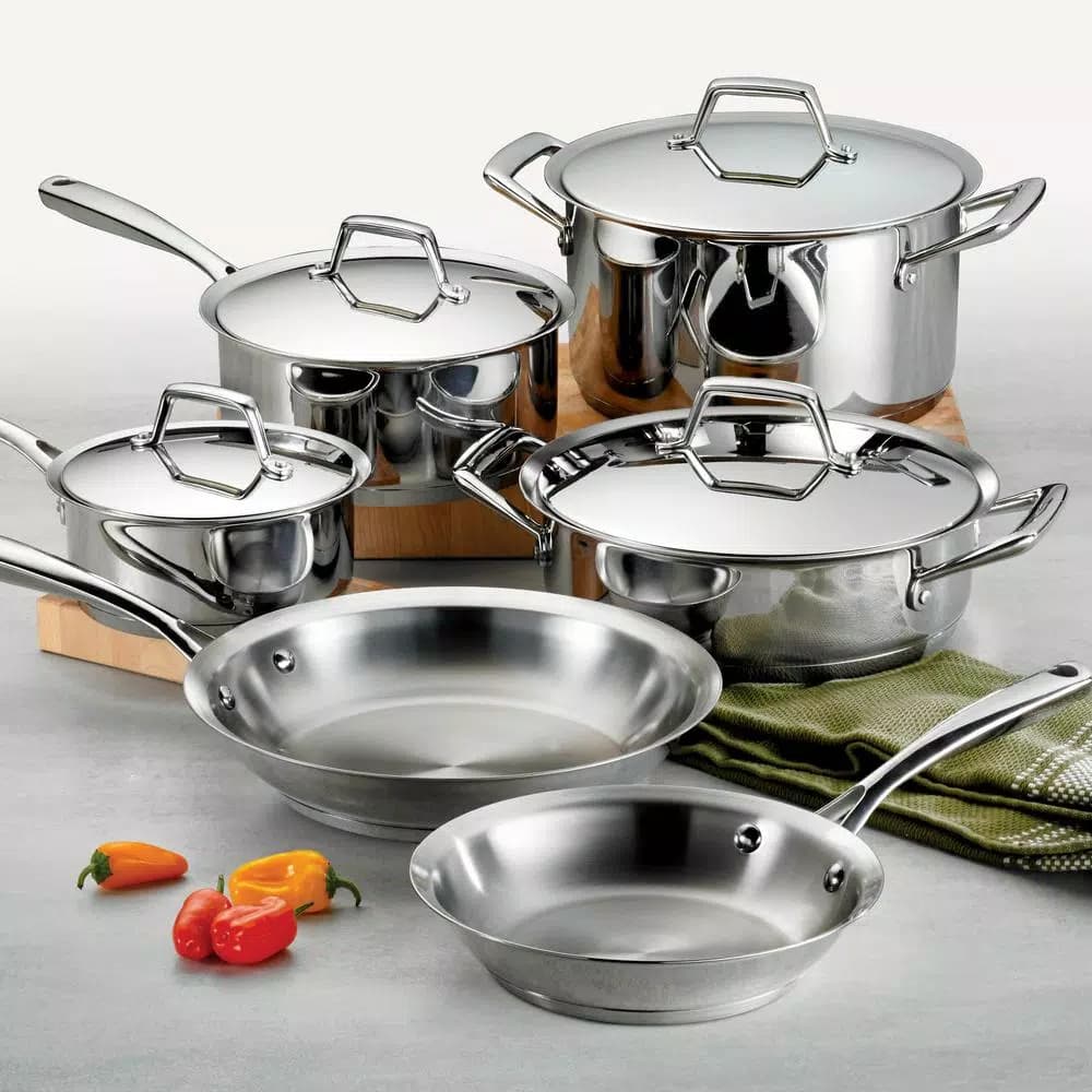 Tramontina Gourmet Prima 10-Piece Stainless Steel Cookware Set, Tri-Ply Induction Ready