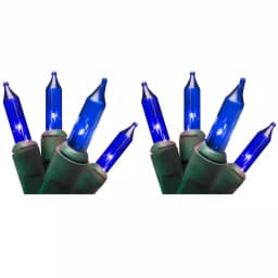 Unbranded Brite Star Professional Series 100-Light Blue Mini Christmas Light Set with Green Wire (Set of 2) thumbnail 1