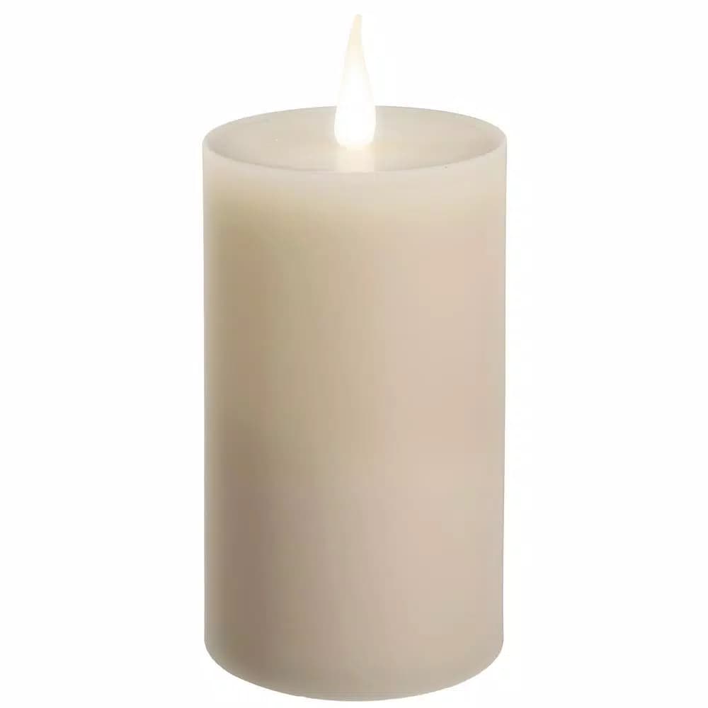 Xodus Innovations 6 in. Ivory Wax Flameless LED Pillar Candle with 3D Flame Technology
