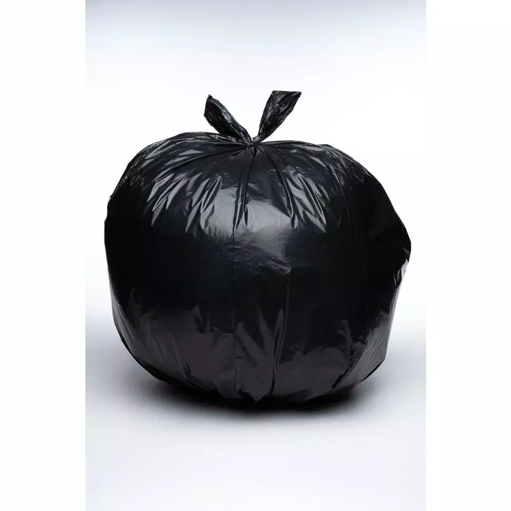 Unbranded 33 Gallon Black Low Density EZ Tie Closure Trash Bags, 1.5 Mil, 100-Count