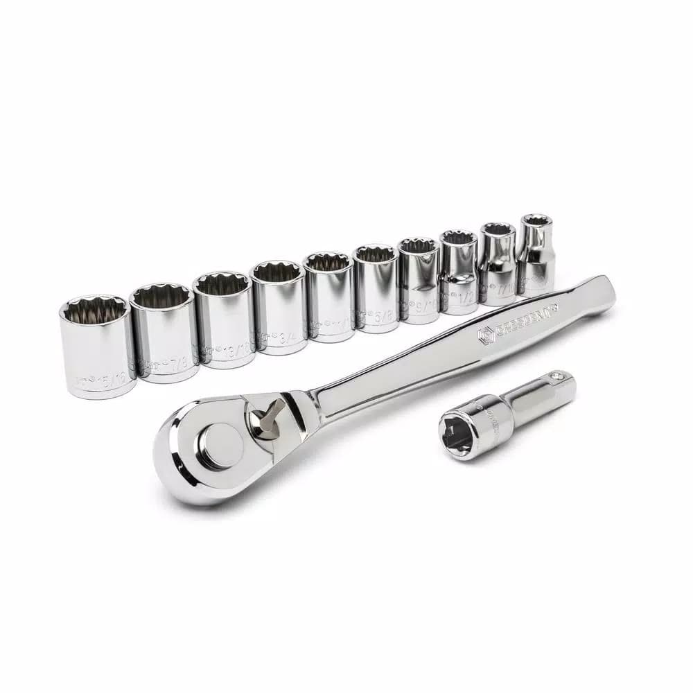 Crescent 12-Piece 1/2 in. Drive 12-Point Ratchet and Socket Set, SAE