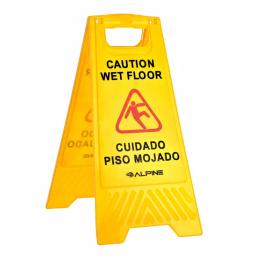 Alpine Industries 24 in. Yellow Bilingual Wet Floor Sign, 2-Sided A-Frame, 3-Pack thumbnail 5