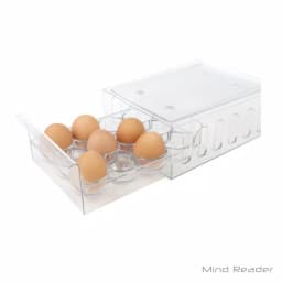 Mind Reader Clear Stackable 1-Dozen Egg Container Storage Drawer, Reusable BPA-Free Plastic thumbnail 5