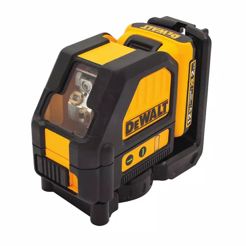 DEWALT 12V MAX Lithium-Ion Green Cross-Line Laser Level with 100 ft. Laser Distance Measurer Bundle