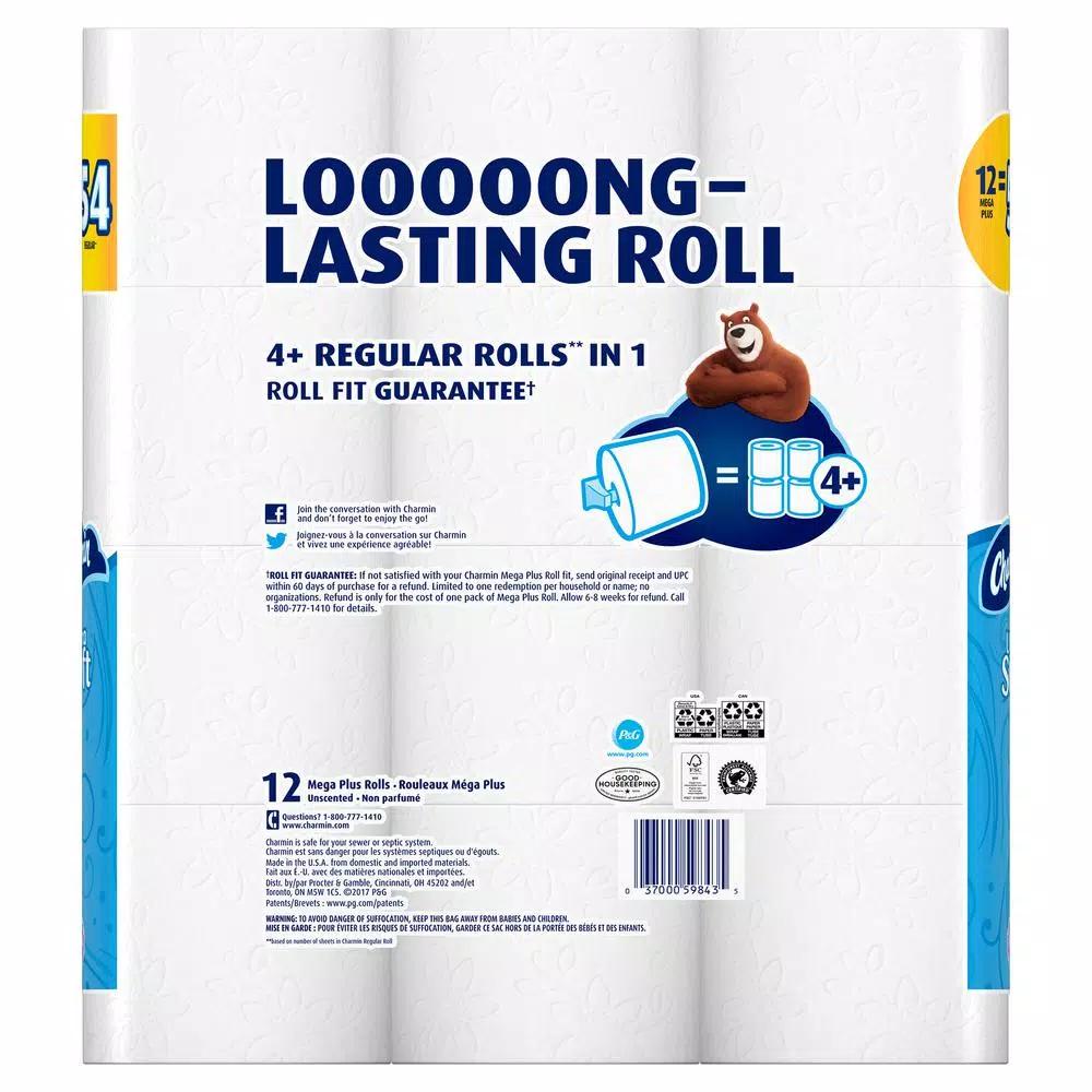 Charmin Ultra Strong Toilet Paper, Mega Plus Rolls, 12 Count