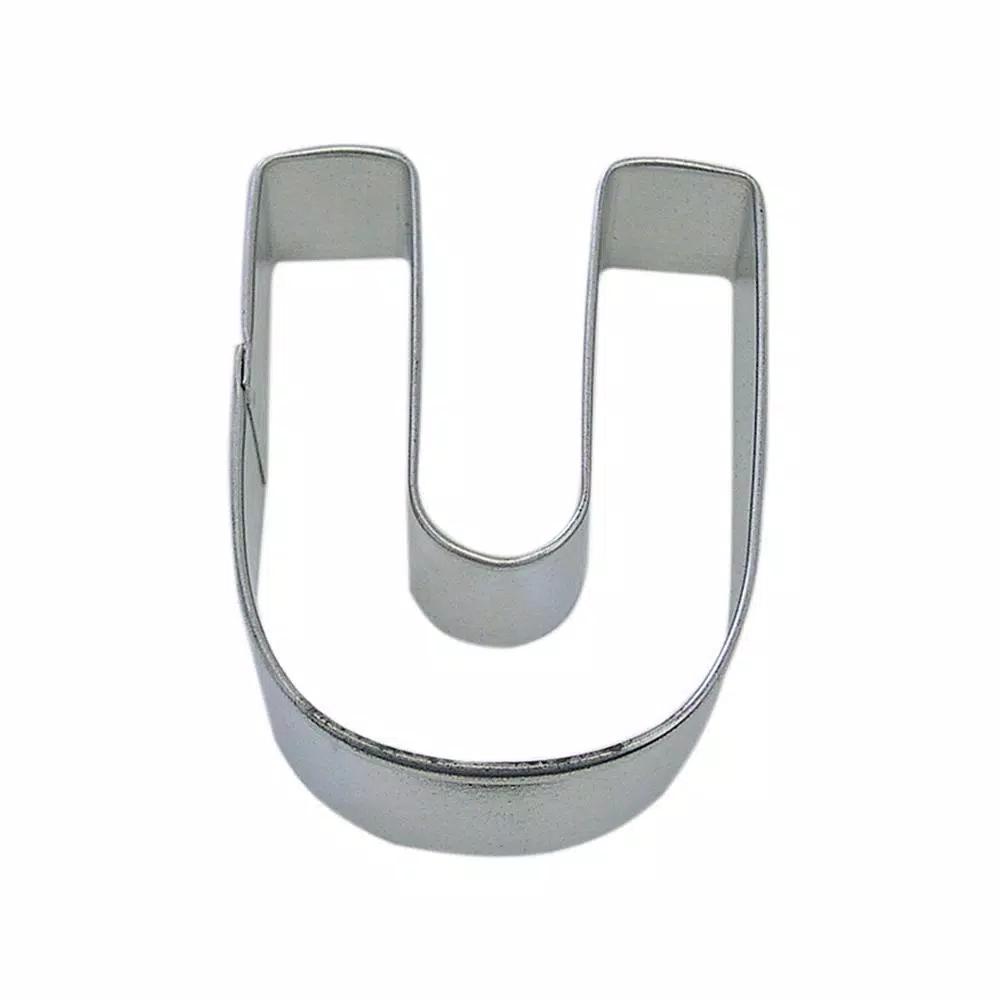 CybrTrayd-R&M 12-Piece Letter U Tinplated Steel Cookie Cutter Set with Recipe