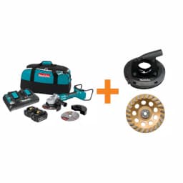 Makita 18V X2 LXT Brushless 7 in. Angle Grinder Kit w/ 5.0 Ah Batteries, Charger, Dust Shroud & Diamond Wheel thumbnail 1