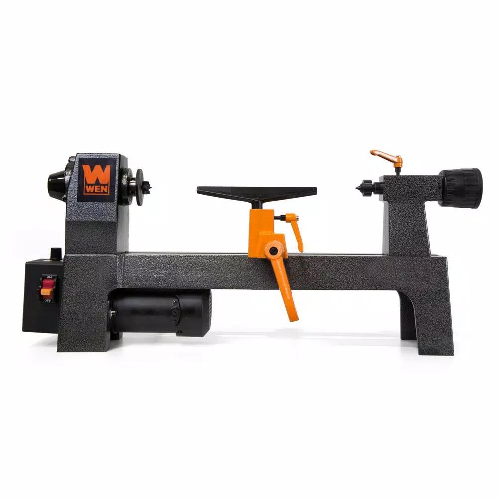WEN 8 in. x 12 in. Variable Speed Mini Benchtop Wood Lathe, 3.2 Amp