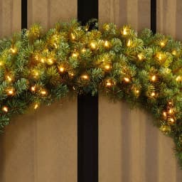 Home Accents Holiday 60 in. Wesley Pre-Lit Long Needle Pine Artificial Christmas Wreath with 240 Warm White LED Lights thumbnail 4