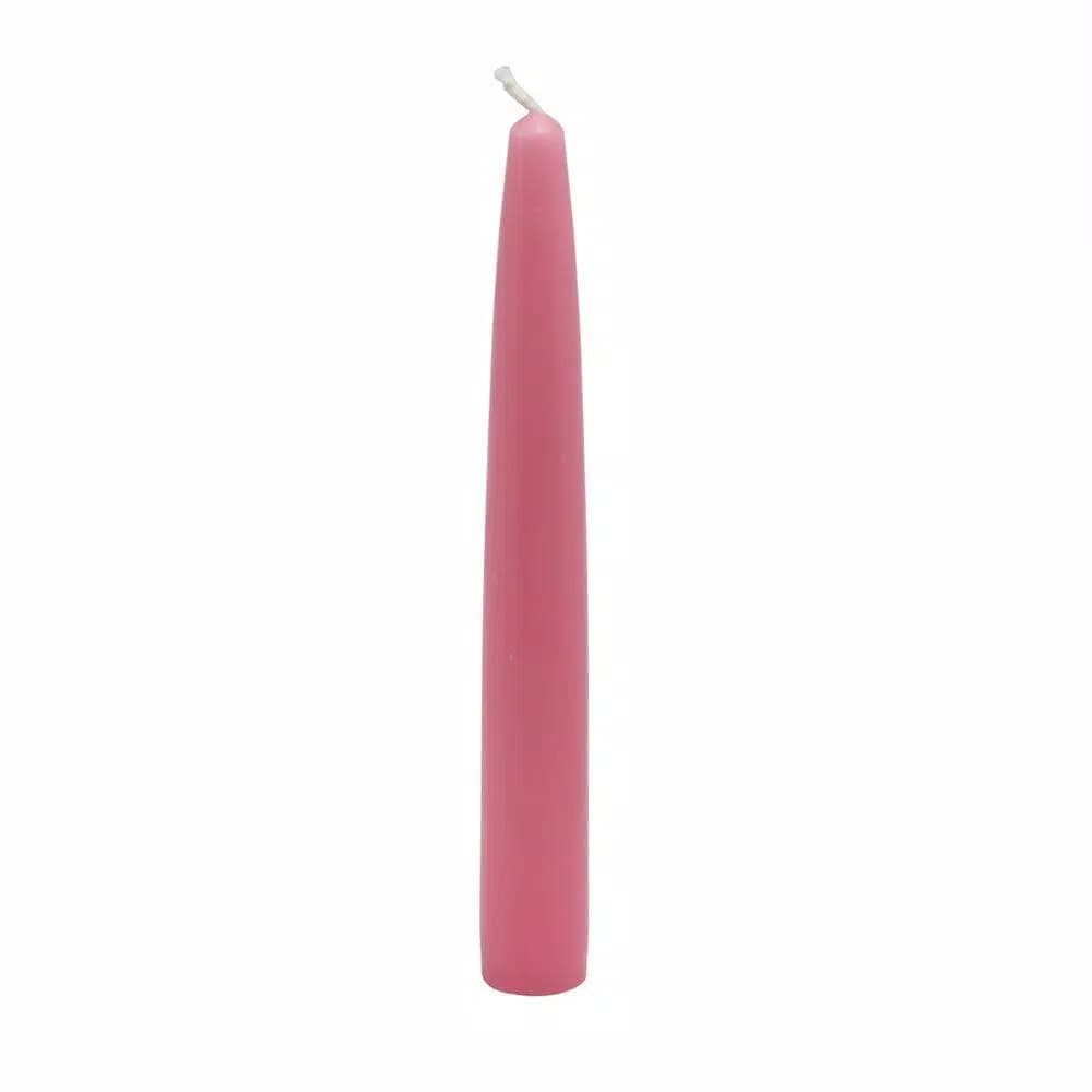 Zest Candle 6 in. Pink Paraffin Taper Candles, Unscented, 12-Set