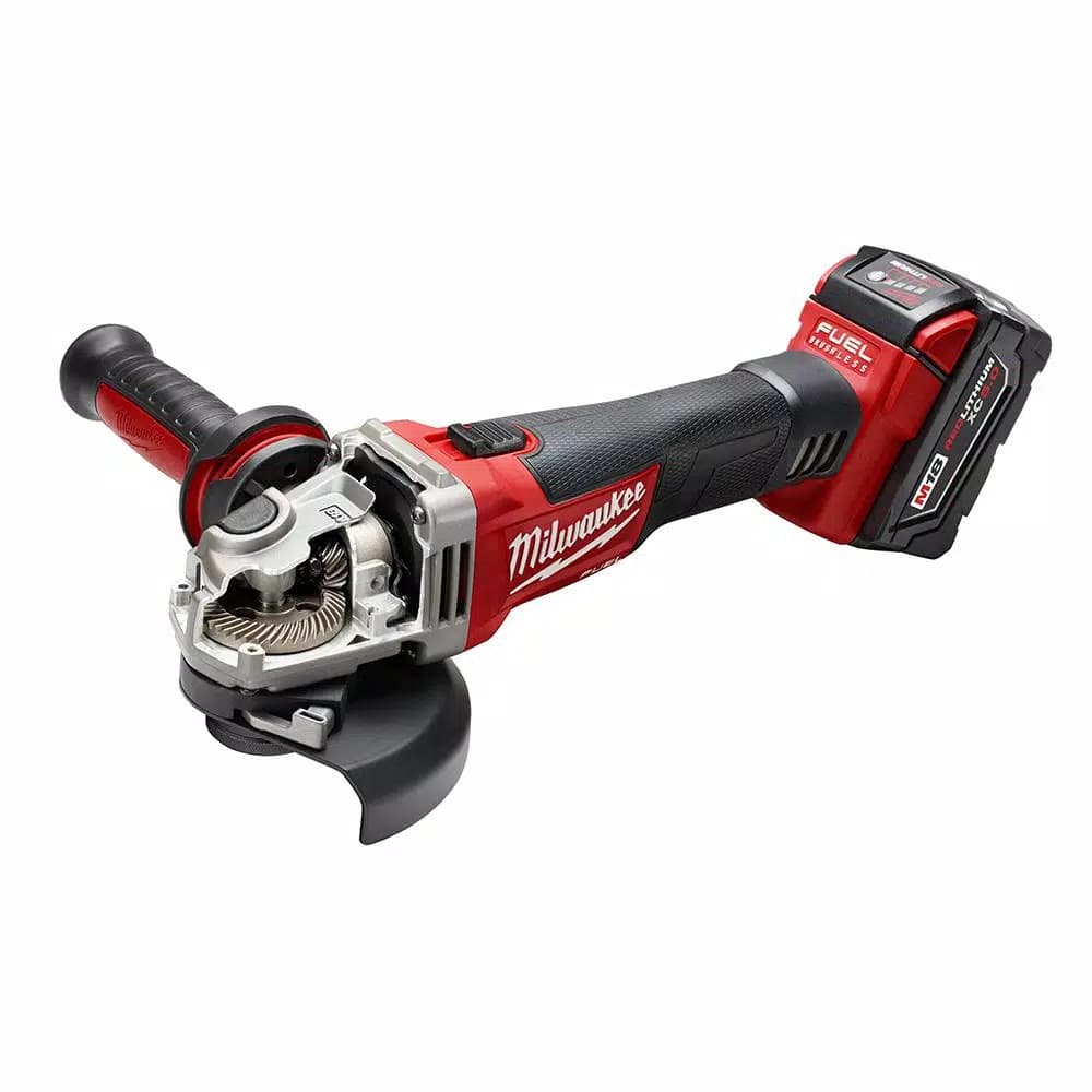 Milwaukee M18 FUEL 4-1/2"/5" Brushless Cordless Angle Grinder Kit with Two 5.0 Ah Batteries