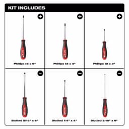 Milwaukee 6-Piece Screwdriver Set with Magnetic Tips and High-Leverage Handles thumbnail 3