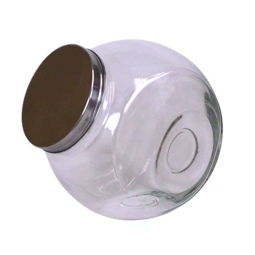 Unbranded 141 oz. Large Clear Glass Candy Jar with Stainless Steel Lid