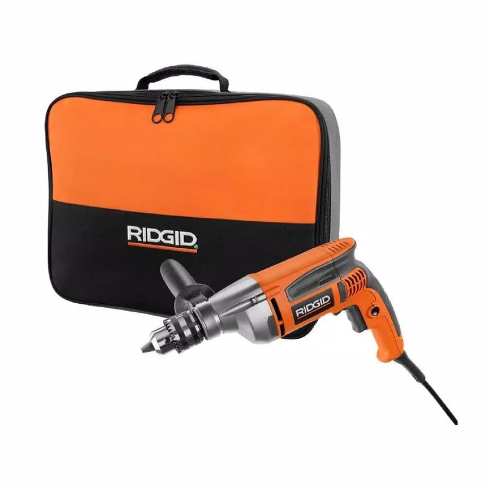 RIDGID 8 Amp Corded 1/2 in. Heavy-Duty Variable Speed Reversible Drill with Case