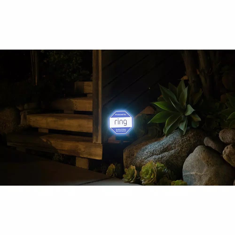 Ring Solar Security Sign - Solar Powered Outdoor Warning Sign