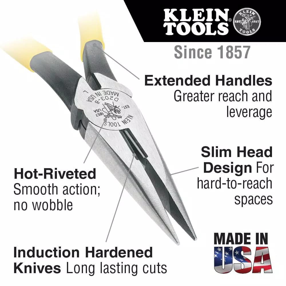 Klein Tools 6 in. Long Nose Side Cutting Pliers