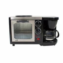 SPT 3-in-1 Breakfast Center - Toaster Oven, Coffeemaker, and Frying Pan, 1450W, Black thumbnail 5