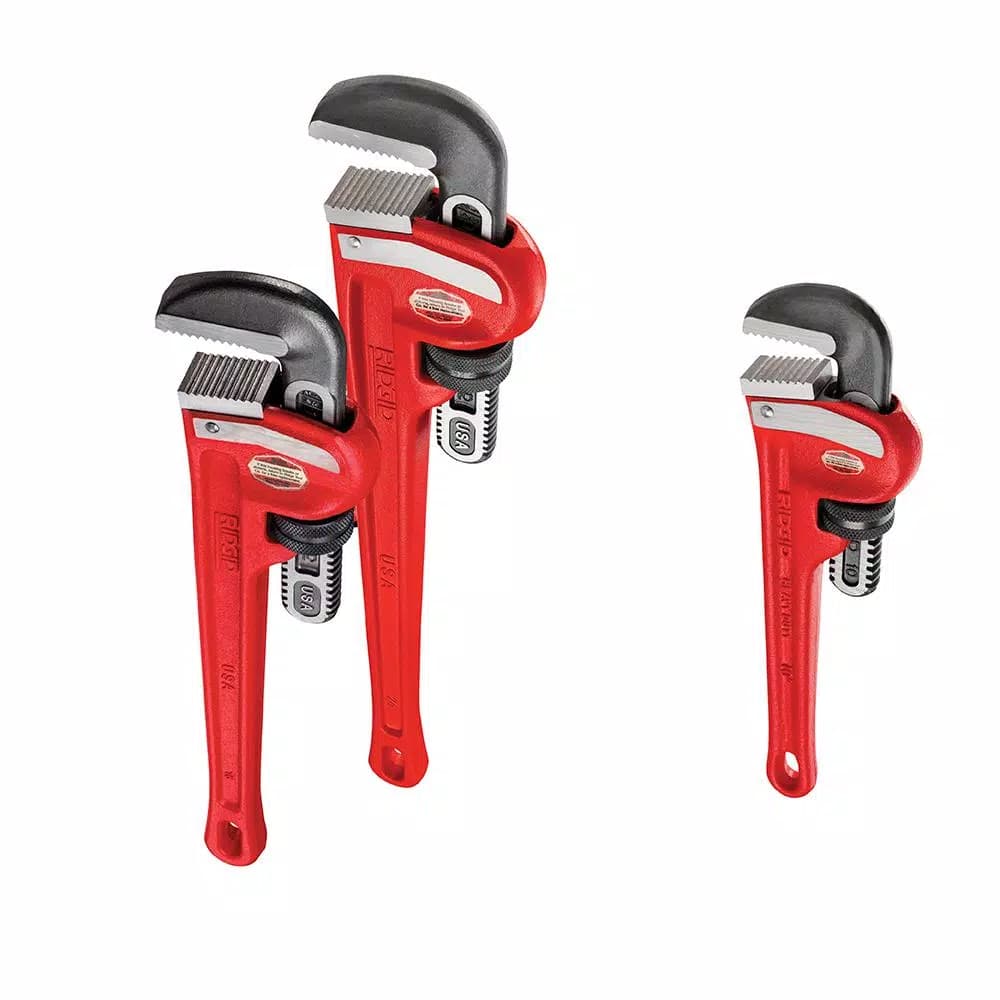 RIDGID Heavy Duty Pipe Wrench Set, Cast Iron with I-Beam Handle