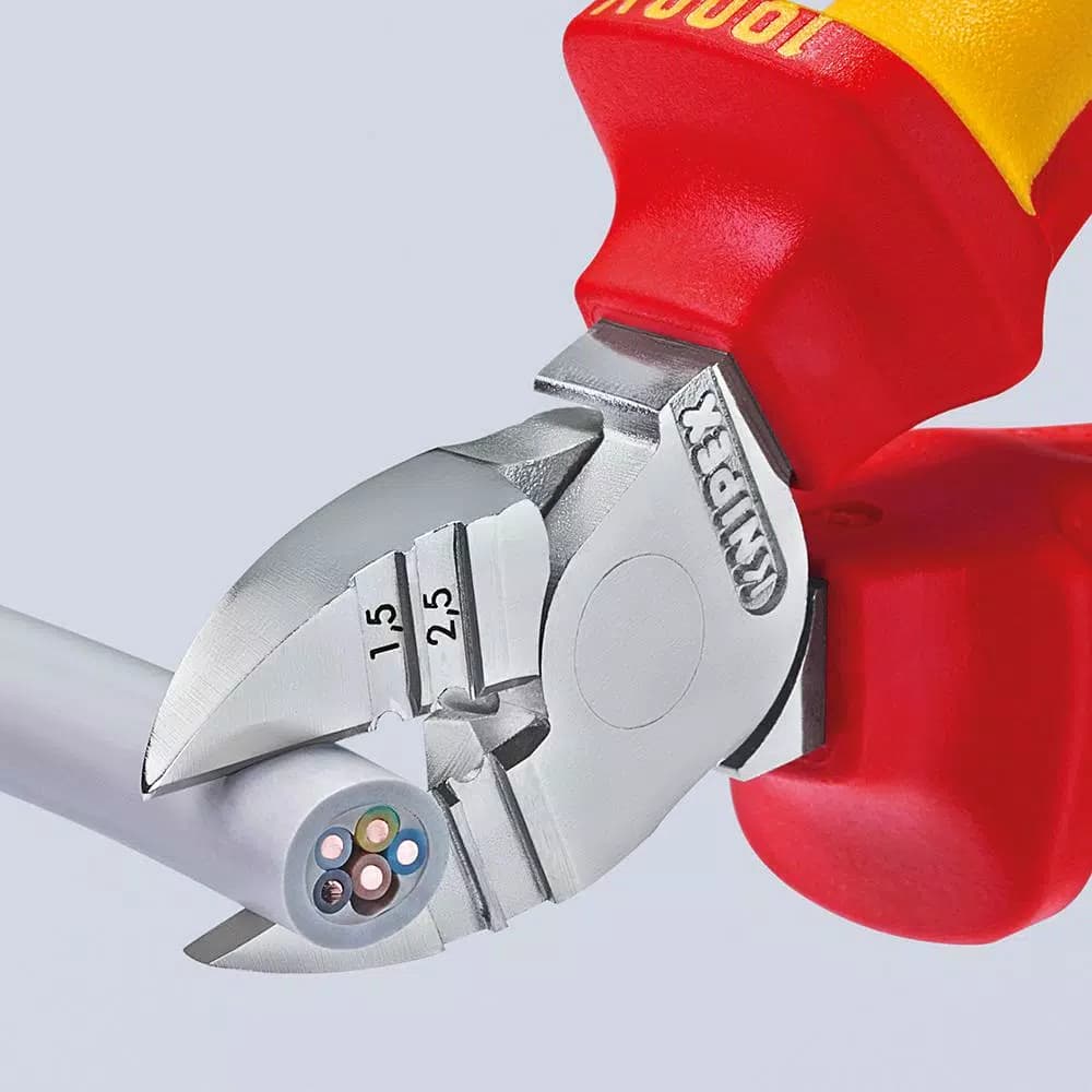 KNIPEX 6-1/4 in. 1000V Insulated Diagonal Cutter and Wire Stripper