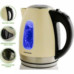 Ovente KS96 1.7L Stainless Steel Electric Kettle, 1100W Rapid Boil, Beige thumbnail 2