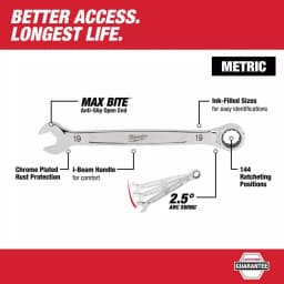 Milwaukee 15-Piece Metric Ratcheting Combination Wrench Set thumbnail 3