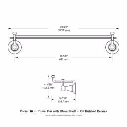 Delta Porter 18 in. Towel Bar with Glass Shelf, Oil Rubbed Bronze thumbnail 7