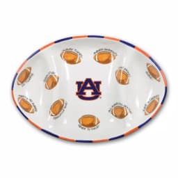 Magnolia Lane Auburn University Officially Licensed NCAA Ceramic Football Tailgating Serving Platter thumbnail 1