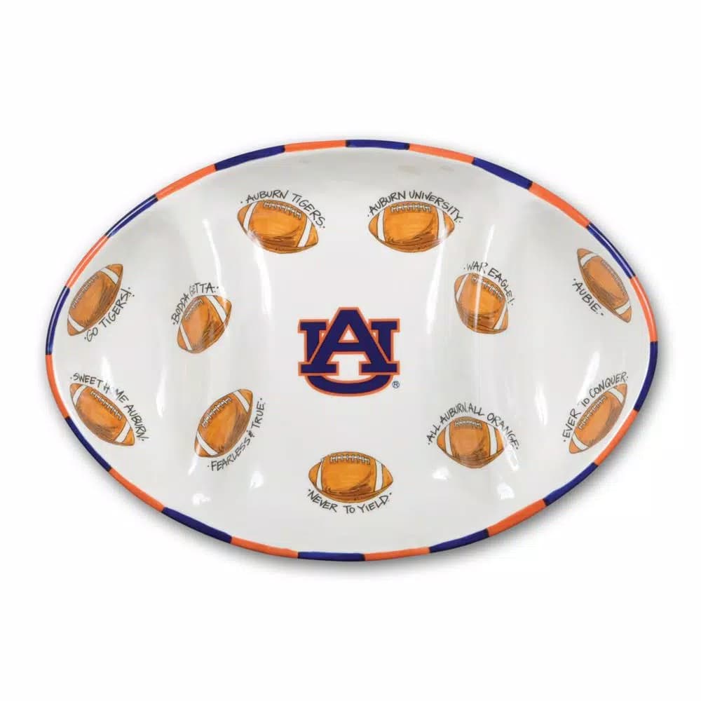 Magnolia Lane Auburn University Officially Licensed NCAA Ceramic Football Tailgating Serving Platter