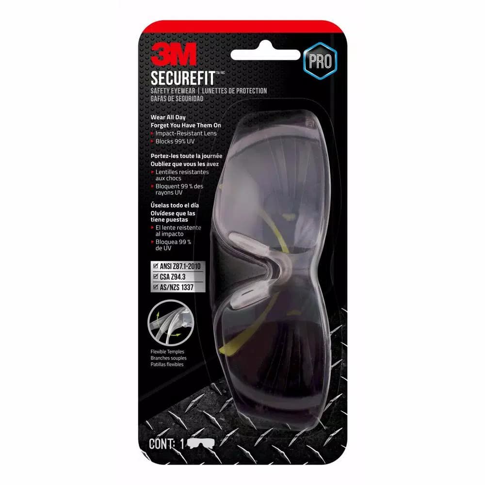 3M SecureFit 400 Safety Glasses with Mirrored Anti-Scratch Lenses