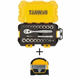 DEWALT 23-Piece 1/2 in. Drive Deep Socket Set with Case and Bonus 9 ft. Tape Measure thumbnail 1