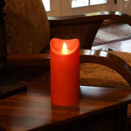 LUMABASE 7 in. Red Battery Operated Pillar Candle with Moving Flame thumbnail 4