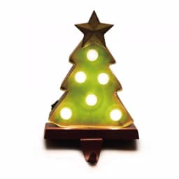 Glitzhome 8.48 in. Marquee LED Christmas Tree Stocking Holder with Iron Hook thumbnail 1